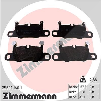 Zimmermann Bremsbelagsatz, Scheibenbremse [Hersteller-Nr. 25691.160.1] für Porsche von Zimmermann