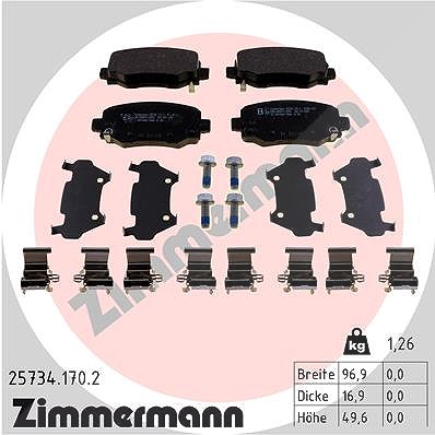 Zimmermann Bremsbelagsatz, Scheibenbremse [Hersteller-Nr. 25734.170.2] für Chrysler, Jeep von Zimmermann