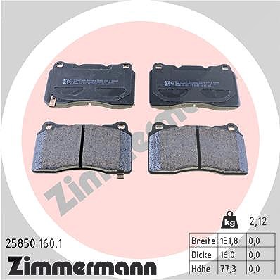 Zimmermann Bremsbelagsatz, Scheibenbremse [Hersteller-Nr. 25850.160.1] für Honda von Zimmermann