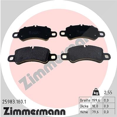 Zimmermann Bremsbelagsatz, Scheibenbremse [Hersteller-Nr. 25983.180.1] für Porsche von Zimmermann