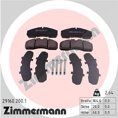 Zimmermann Bremsbelagsatz, Scheibenbremse [Hersteller-Nr. 29160.200.1] für Iveco, Renault Trucks von Zimmermann