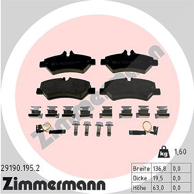 Zimmermann Bremsbelagsatz, Scheibenbremse [Hersteller-Nr. 29190.195.2] für Mercedes-Benz von Zimmermann