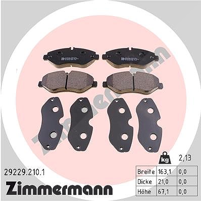 Zimmermann Bremsbelagsatz, Scheibenbremse [Hersteller-Nr. 29229.210.1] für Iveco von Zimmermann