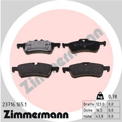 Bremsbelagsatz, Scheibenbremse Hinterachse Zimmermann 23716.165.1 Bremsbelagsatz, Scheibenbremse Hinterachse Zimmermann 23716.165.1 von Zimmermann