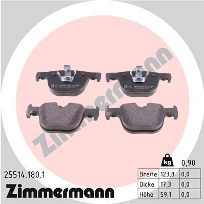 Bremsbelagsatz, Scheibenbremse Hinterachse Zimmermann 25514.180.1 Bremsbelagsatz, Scheibenbremse Hinterachse Zimmermann 25514.180.1 von Zimmermann