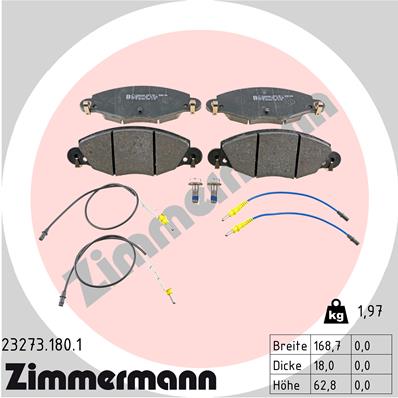 Bremsbelagsatz, Scheibenbremse Vorderachse Zimmermann 23273.180.1 Bremsbelagsatz, Scheibenbremse Vorderachse Zimmermann 23273.180.1 von Zimmermann