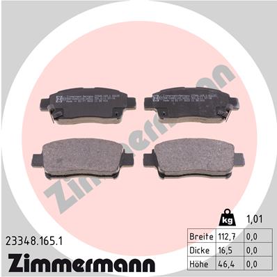 Bremsbelagsatz, Scheibenbremse Vorderachse Zimmermann 23348.165.1 Bremsbelagsatz, Scheibenbremse Vorderachse Zimmermann 23348.165.1 von Zimmermann