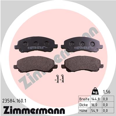 Bremsbelagsatz, Scheibenbremse Vorderachse Zimmermann 23584.160.1 von Zimmermann