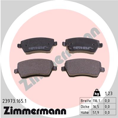 Bremsbelagsatz, Scheibenbremse Vorderachse Zimmermann 23973.165.1 von Zimmermann