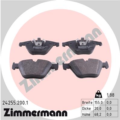 Bremsbelagsatz, Scheibenbremse Vorderachse Zimmermann 24255.200.1 Bremsbelagsatz, Scheibenbremse Vorderachse Zimmermann 24255.200.1 von Zimmermann