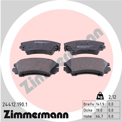 Bremsbelagsatz, Scheibenbremse Vorderachse Zimmermann 24412.190.1 Bremsbelagsatz, Scheibenbremse Vorderachse Zimmermann 24412.190.1 von Zimmermann