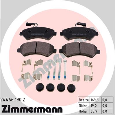 Bremsbelagsatz, Scheibenbremse Vorderachse Zimmermann 24466.190.2 Bremsbelagsatz, Scheibenbremse Vorderachse Zimmermann 24466.190.2 von Zimmermann