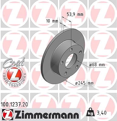 Zimmermann Bremsscheibe [Hersteller-Nr. 100.1237.20] für Audi von Zimmermann