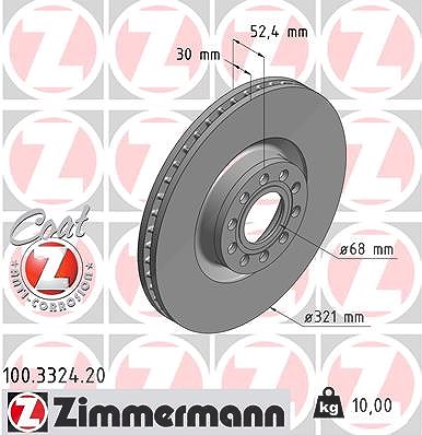 Zimmermann Bremsscheibe [Hersteller-Nr. 100.3324.20] für Audi von Zimmermann