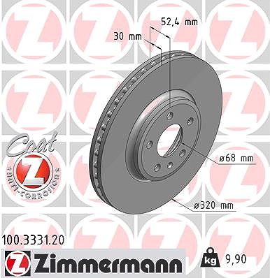 Zimmermann Bremsscheibe [Hersteller-Nr. 100.3331.20] für Audi von Zimmermann