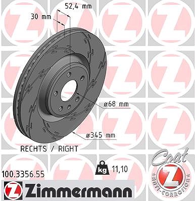 Zimmermann Bremsscheibe [Hersteller-Nr. 100.3356.55] für Audi, Porsche von Zimmermann