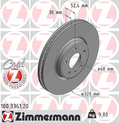 Zimmermann Bremsscheibe [Hersteller-Nr. 100.3361.20] für Audi von Zimmermann