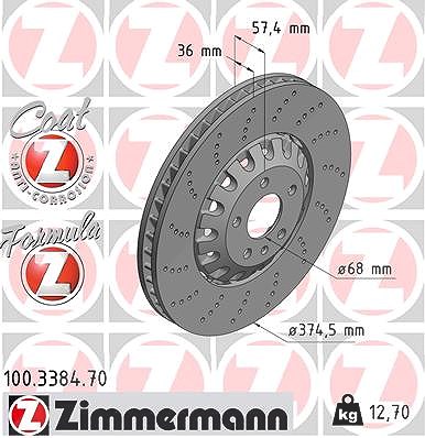 Zimmermann Bremsscheibe [Hersteller-Nr. 100.3384.70] für Audi von Zimmermann