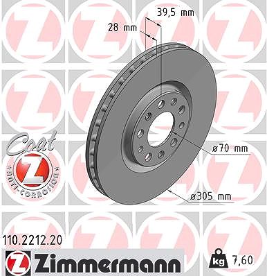 Zimmermann Bremsscheibe [Hersteller-Nr. 110.2212.20] für Alfa Romeo von Zimmermann