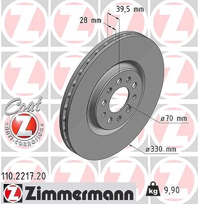 Zimmermann Bremsscheibe [Hersteller-Nr. 110.2217.20] für Alfa Romeo, Jeep von Zimmermann