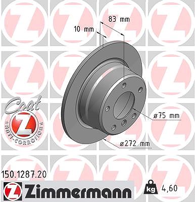 Zimmermann Bremsscheibe [Hersteller-Nr. 150.1287.20] für BMW von Zimmermann