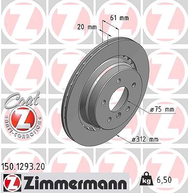 Zimmermann Bremsscheibe [Hersteller-Nr. 150.1293.20] für BMW, Wiesmann von Zimmermann