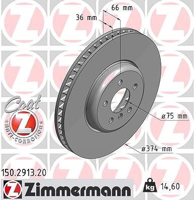 Zimmermann Bremsscheibe [Hersteller-Nr. 150.2913.20] für BMW von Zimmermann
