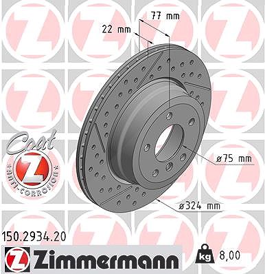 Zimmermann Bremsscheibe [Hersteller-Nr. 150.2934.20] für BMW von Zimmermann