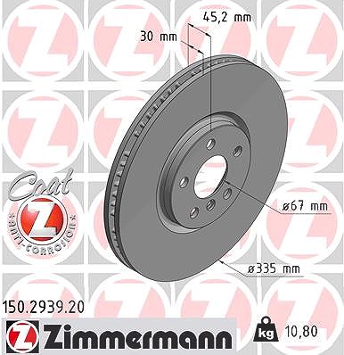 Zimmermann Bremsscheibe [Hersteller-Nr. 150.2939.20] für BMW, Mini von Zimmermann