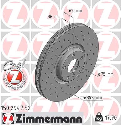 Zimmermann Bremsscheibe [Hersteller-Nr. 150.2947.52] für BMW von Zimmermann