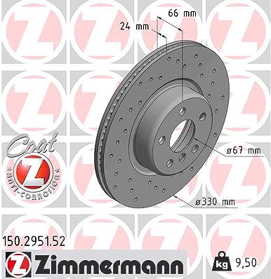Zimmermann Bremsscheibe [Hersteller-Nr. 150.2951.52] für BMW von Zimmermann