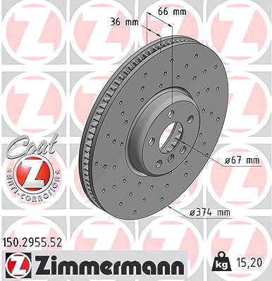 Zimmermann Bremsscheibe [Hersteller-Nr. 150.2955.52] für BMW von Zimmermann
