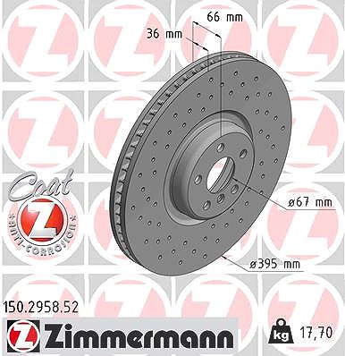 Zimmermann Bremsscheibe [Hersteller-Nr. 150.2958.52] für BMW von Zimmermann