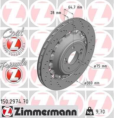 Zimmermann Bremsscheibe [Hersteller-Nr. 150.2974.70] für BMW von Zimmermann