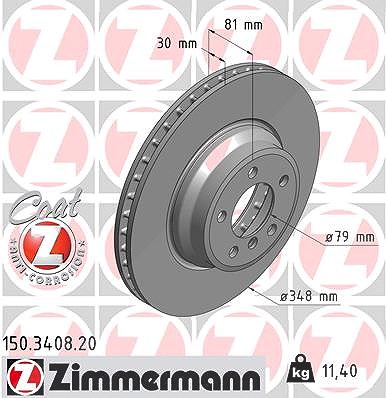 Zimmermann Bremsscheibe [Hersteller-Nr. 150.3408.20] für BMW von Zimmermann