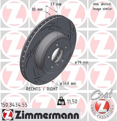 Zimmermann 1x Bremsscheibe Vorderachse Rechts [Hersteller-Nr. 150.3434.55] für BMW von Zimmermann