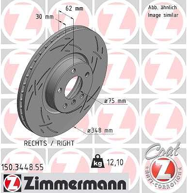 Zimmermann 1x Bremsscheibe Vorderachse Rechts [Hersteller-Nr. 150.3448.55] für BMW von Zimmermann