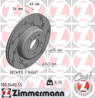 Zimmermann Bremsscheibe [Hersteller-Nr. 150.3480.55] für BMW von Zimmermann