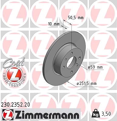 Zimmermann Bremsscheibe [Hersteller-Nr. 230.2352.20] für Alfa Romeo, Fiat, Lancia von Zimmermann