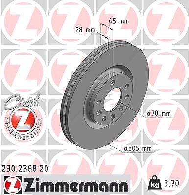 Zimmermann Bremsscheibe [Hersteller-Nr. 230.2368.20] für Fiat von Zimmermann