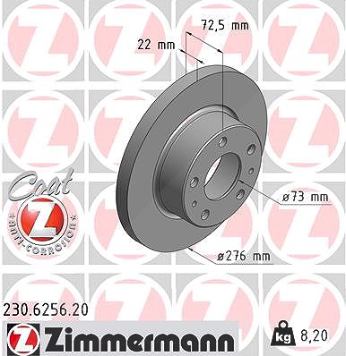 Zimmermann Bremsscheibe [Hersteller-Nr. 230.6256.20] für Iveco von Zimmermann