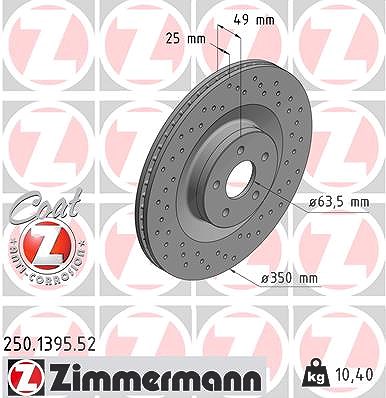 Zimmermann Bremsscheibe [Hersteller-Nr. 250.1395.52] für Ford von Zimmermann