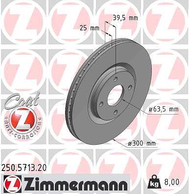 Zimmermann Bremsscheibe [Hersteller-Nr. 250.5713.20] für Ford von Zimmermann