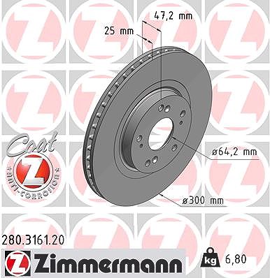 Zimmermann Bremsscheibe [Hersteller-Nr. 280.3161.20] für Honda von Zimmermann