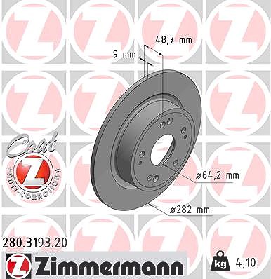 Zimmermann Bremsscheibe [Hersteller-Nr. 280.3193.20] für Honda von Zimmermann