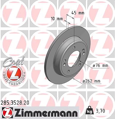 Zimmermann Bremsscheibe [Hersteller-Nr. 285.3528.20] für Hyundai, Kia von Zimmermann
