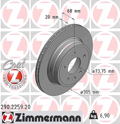 Zimmermann Bremsscheibe [Hersteller-Nr. 290.2259.20] für Daimler, Jaguar von Zimmermann