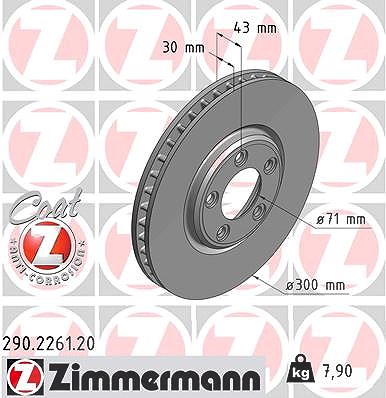 Zimmermann Bremsscheibe [Hersteller-Nr. 290.2261.20] für Jaguar von Zimmermann