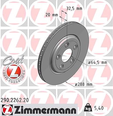 Zimmermann Bremsscheibe [Hersteller-Nr. 290.2262.20] für Jaguar, Lincoln von Zimmermann