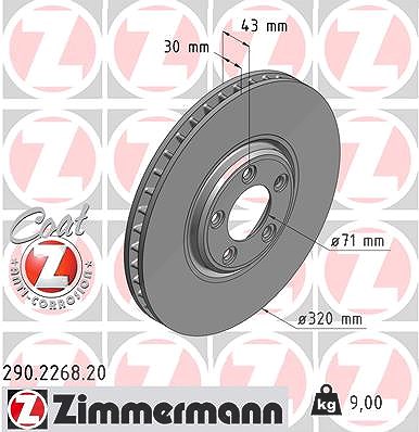 Zimmermann Bremsscheibe [Hersteller-Nr. 290.2268.20] für Jaguar von Zimmermann
